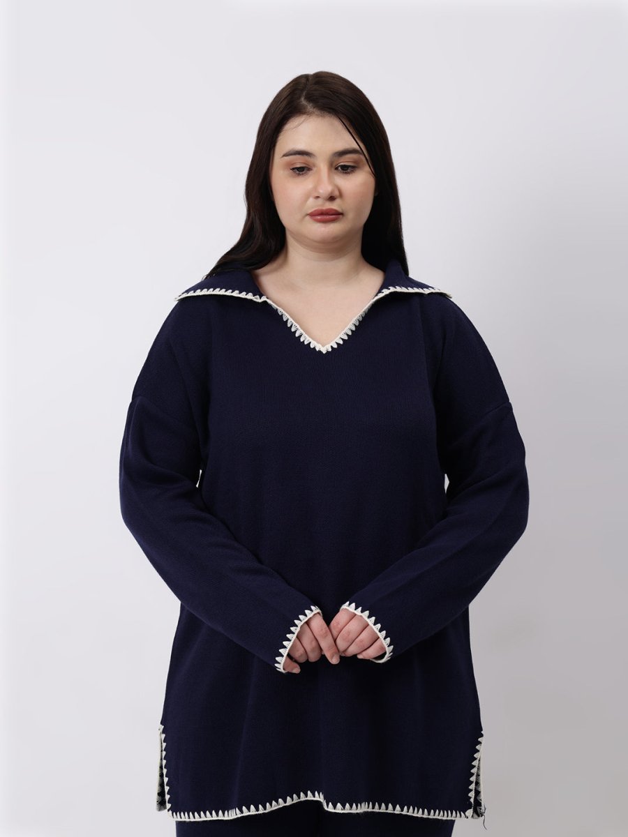 Gaiia Fall Winter Collared Neck Co - Ord Set - GAIIA